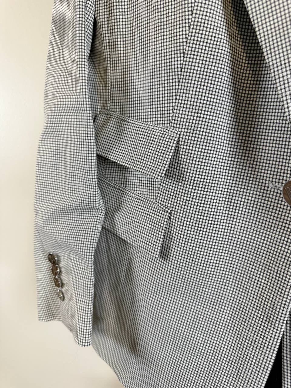 Karl Lagerfeld Paris Checkered One‑Button Blazer – Black/White – Size 8 – NWT