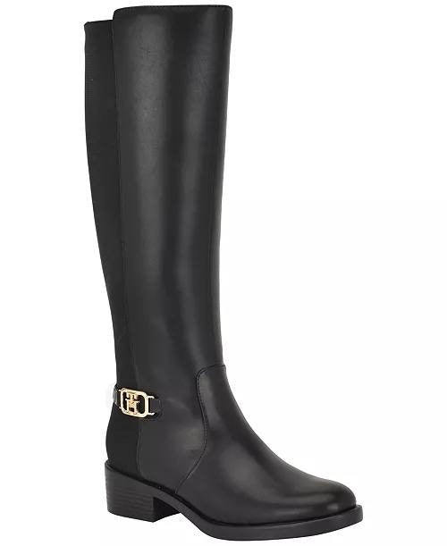Tommy  Hilfiger  Riding  Boots  Black   8M  New  With  Box  $159