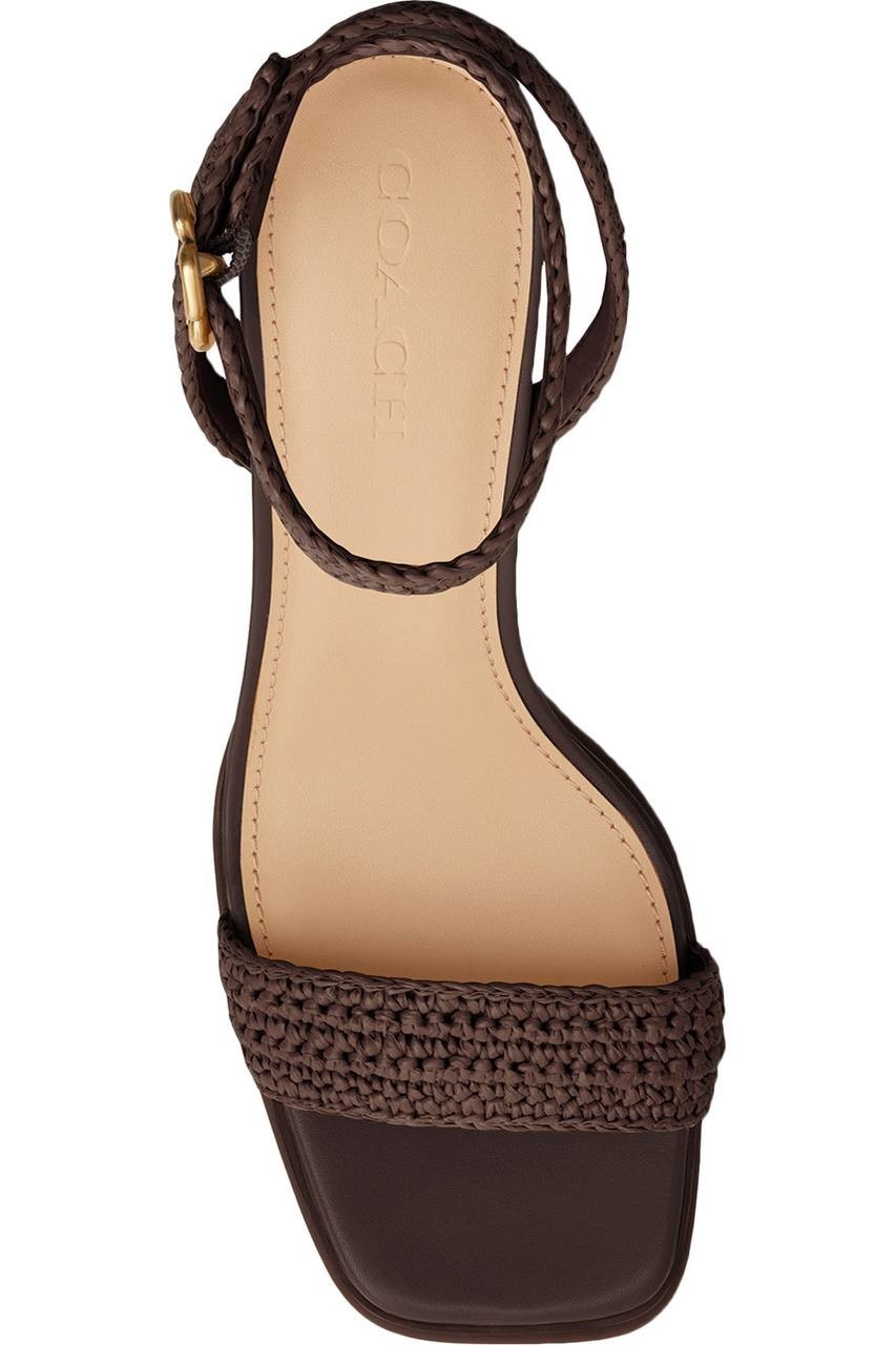 Coach  Platform  Ankle  Strap  Sandals  Maple  8  New  $195