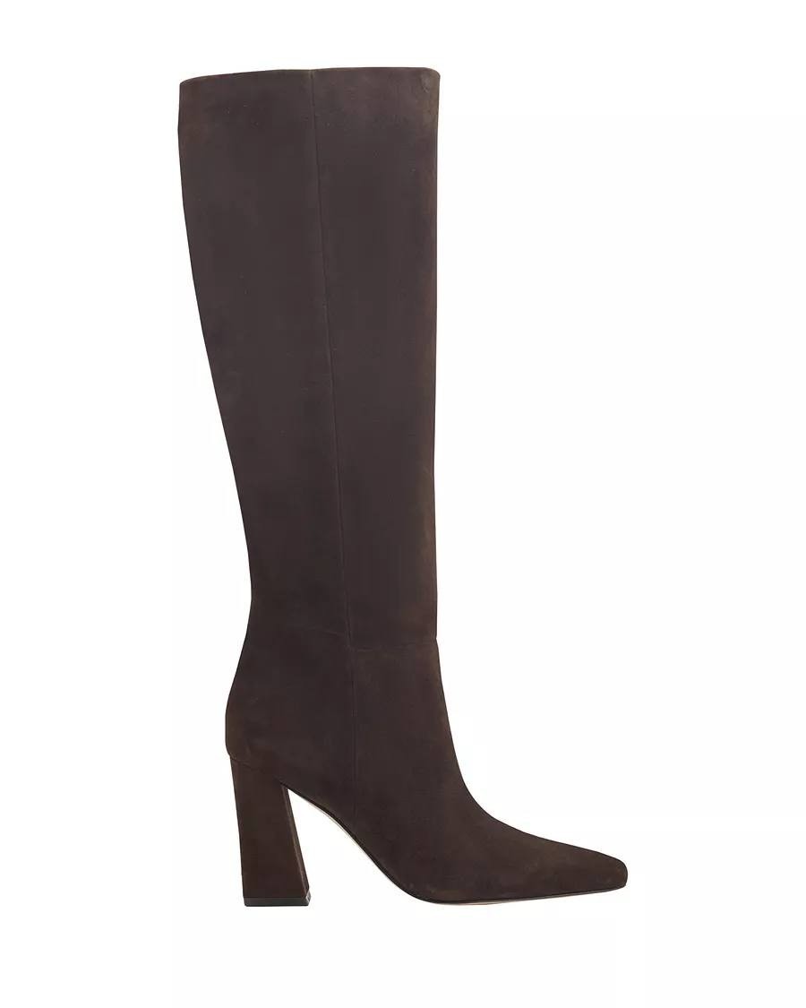 Marc Fisher LTD Yarli Boots 9M Dark Brown Leather Knee‑High Pull‑On NIB msrp$299