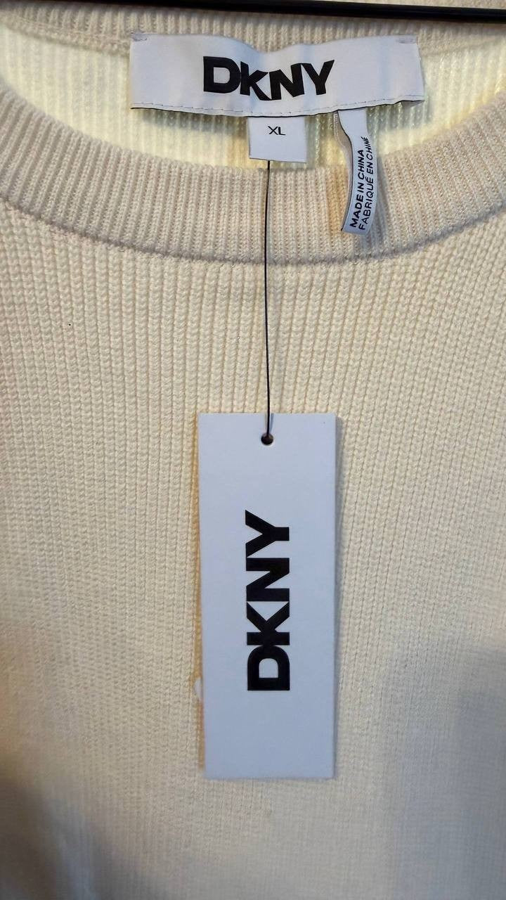 DKNY Mix Media Bubble Dress Coconut/Black Size XL NWT $139