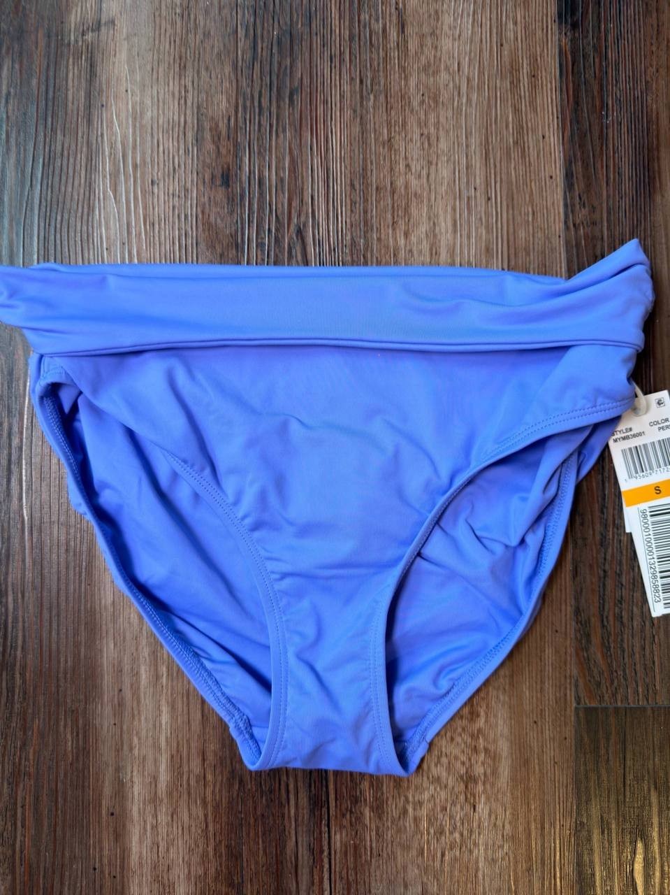 Anne Cole Periwinkle Convertible High Waist Shirred Swim Bottom S NWT $56