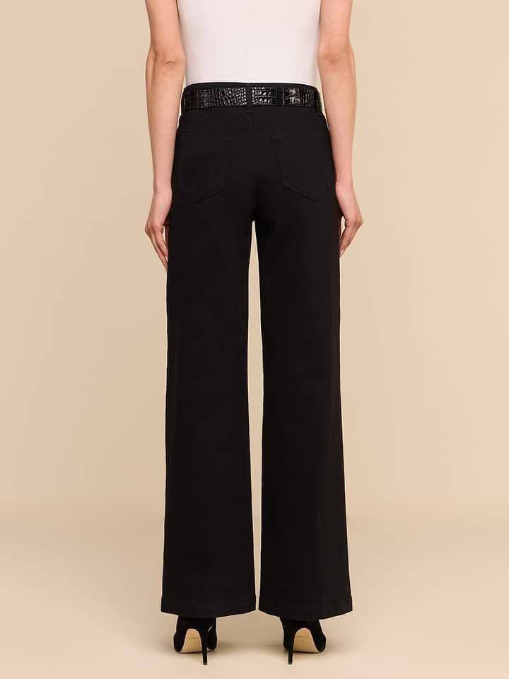 L’AGENCE Scottie Women’s High‑Rise Wide‑Leg Jeans Black 27 NWT $225