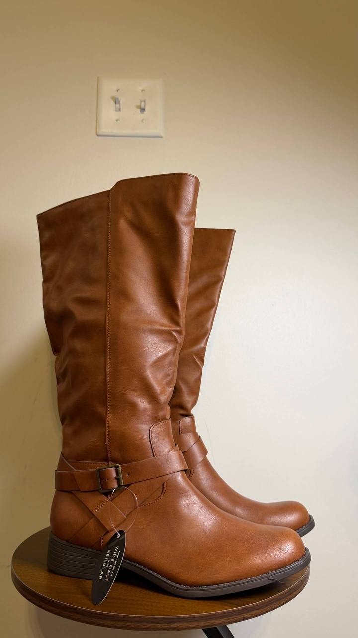 Style & Co Margoo Riding Boots 8M  Black Tall Zip Buckle NIB msrp$79.90