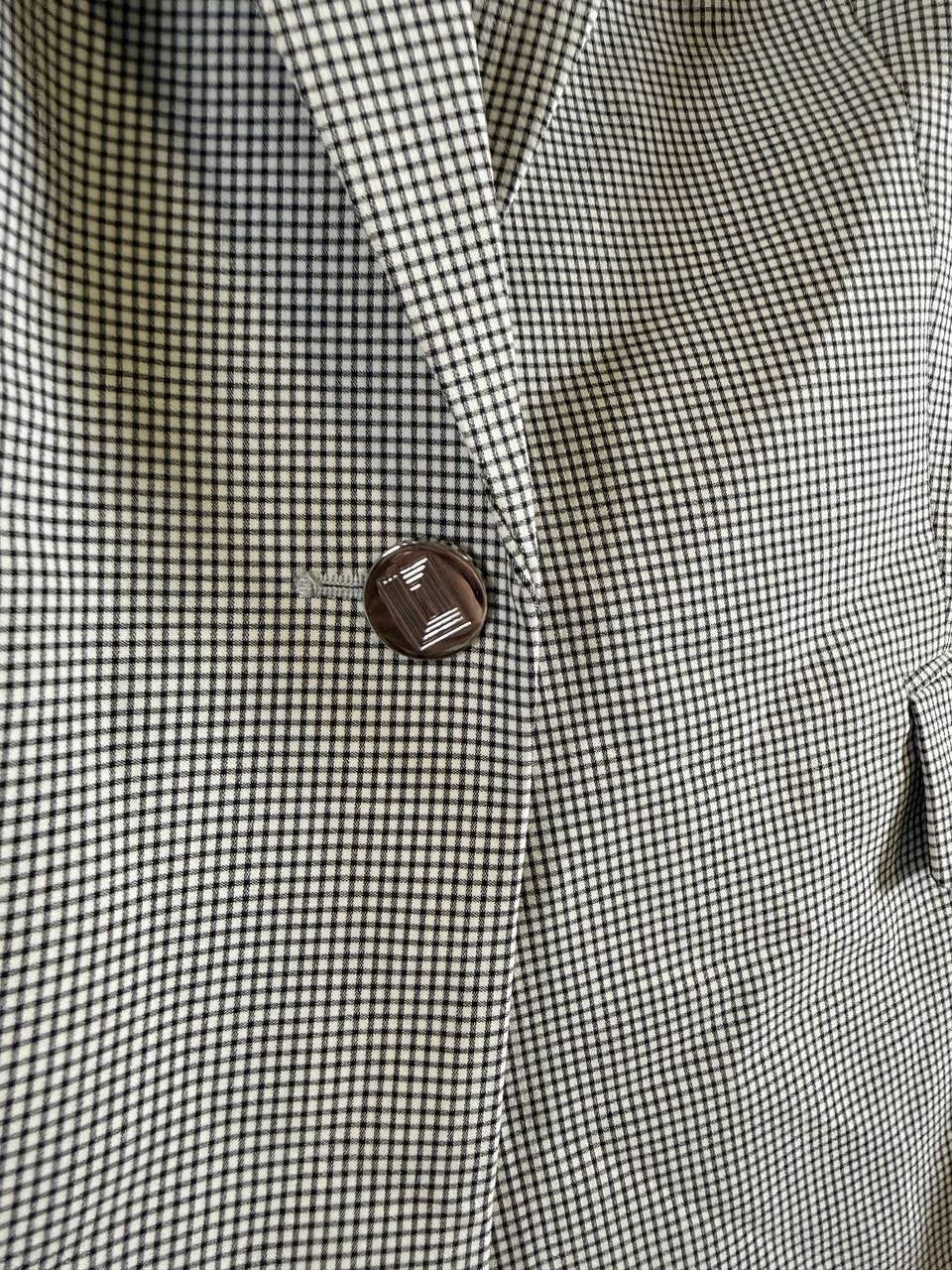 Karl Lagerfeld Paris Checkered One‑Button Blazer – Black/White – Size 8 – NWT