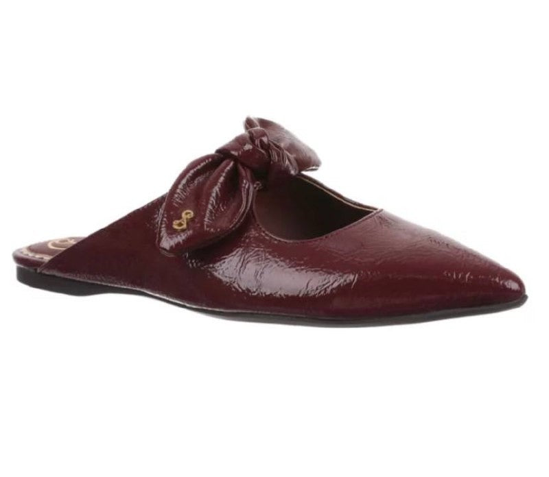 Sam & Libby Marley Mules 8.5 Mahogany Pointed Toe Bow Slip‑On NIB msrp$70