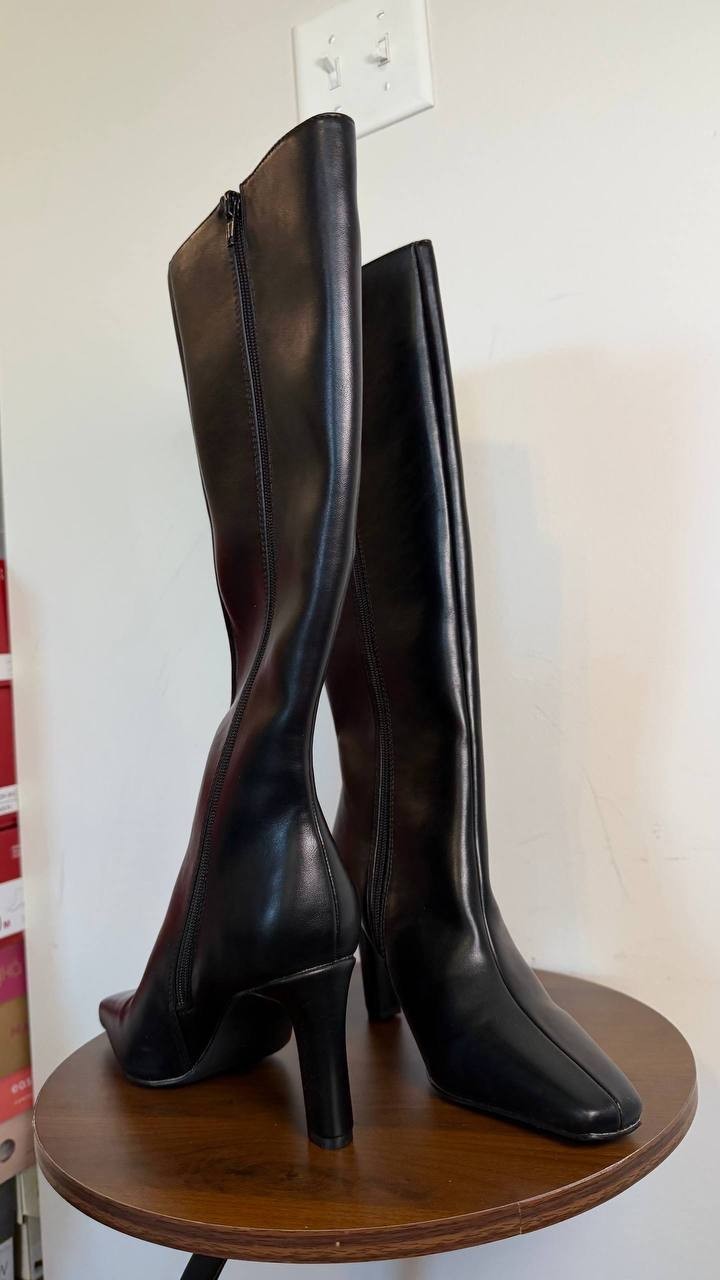 Madden Girl Voyage Knee High Square Toe Dress Boots Black 6M Polyurethane $99 NW