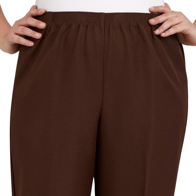 Alfred Dunner Women’s Plus Classics Average Length Pant – 20W – Brown $42.50 NWT