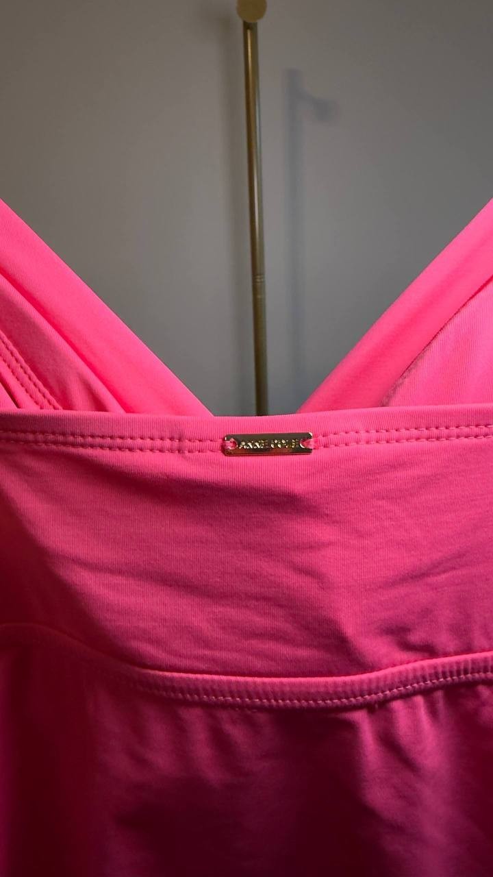 Anne Cole Surplice Underwire Tankini Top Pink 34DD/36D NWT $74