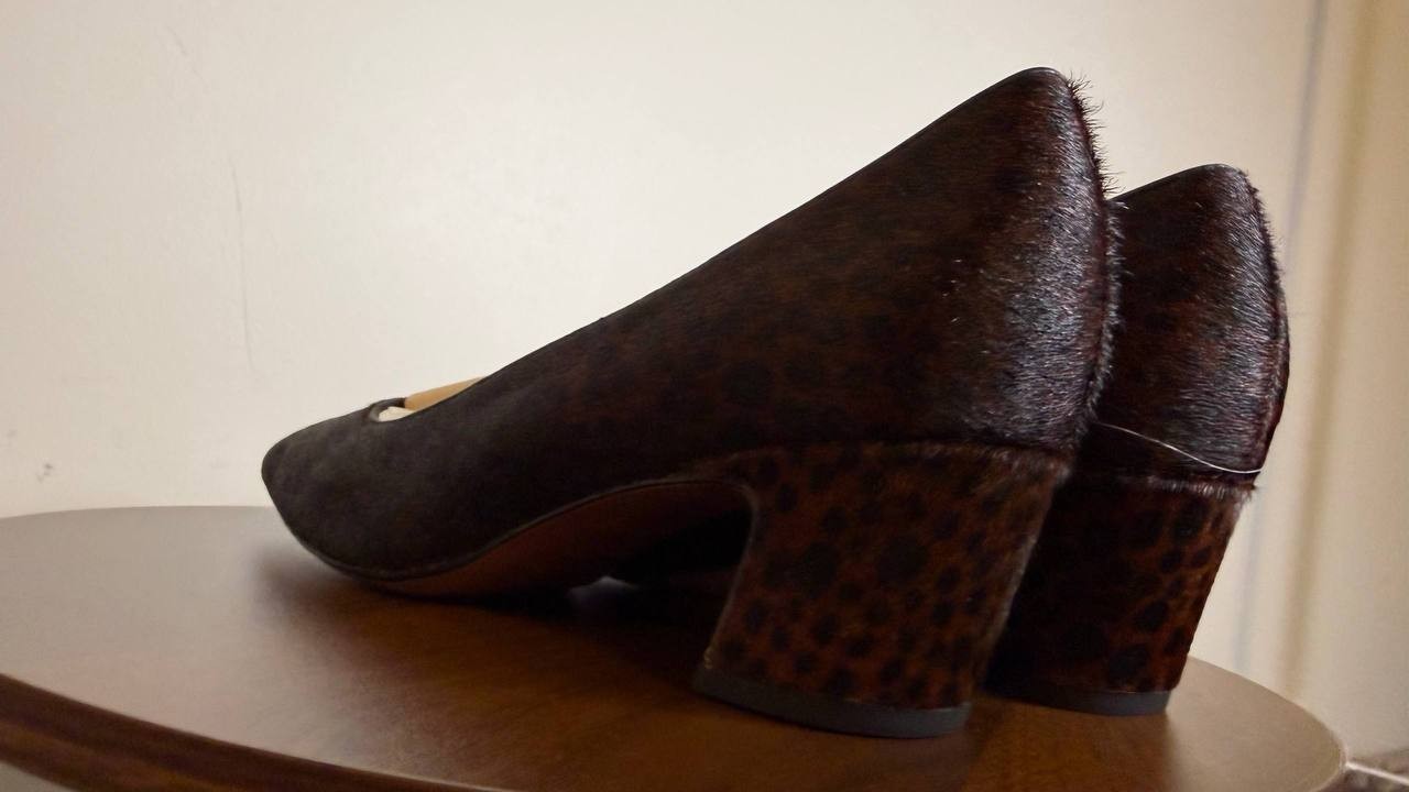 Franco Sarto Salino Pumps 8.5M Brown Leather Square Toe Block Heel NIB msrp$145