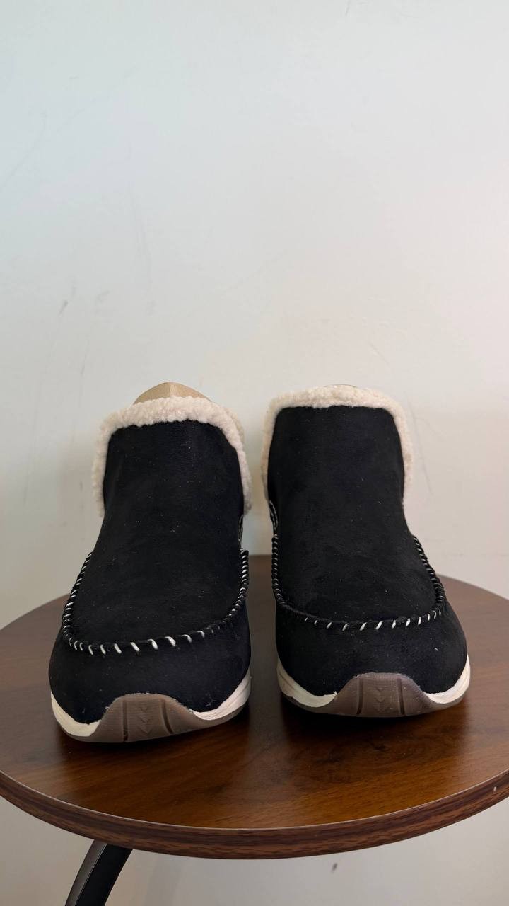 Easy Spirit Tuva Women’s Cozy Pull‑On Boots Black 8.5W Faux Suede $95 NWB