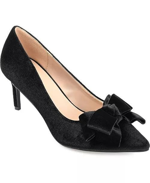 Journee Collection Black Velvet Dress Pumps 5.5W New w/o Box MSRP $108