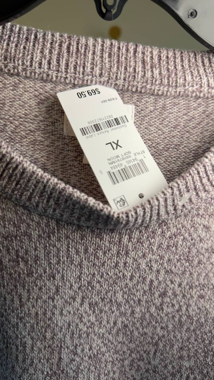 Mode of One Men’s Regular‑Fit Marled‑Knit Sweater Soft Moon XL NWT $69.50