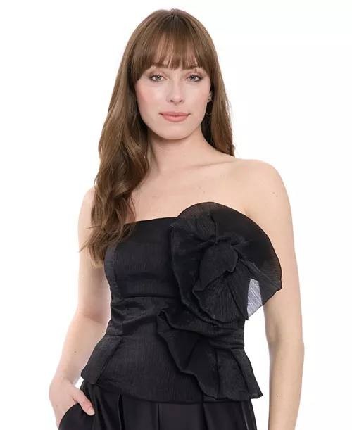 Muse Women’s Flower Top Black Size 8 NWT $99