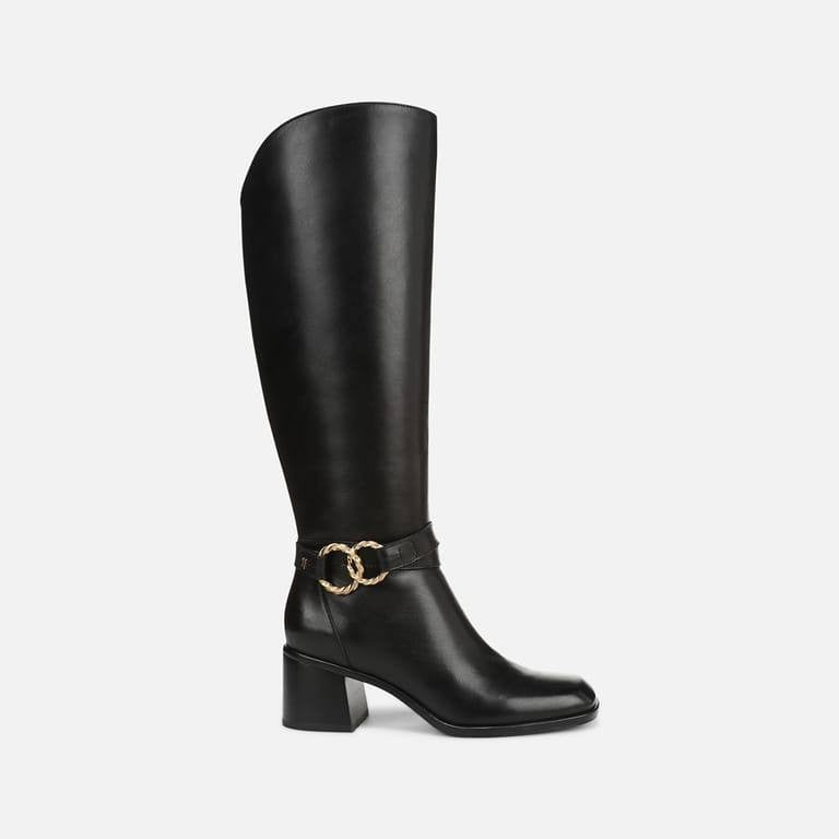 Naturalizer Isabeau Wide Calf Knee High Boots Black 9M Leather $290 NWB