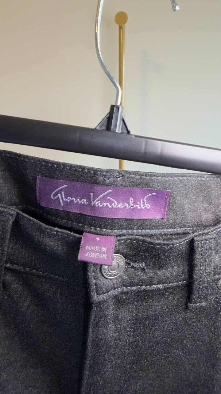 Gloria Vanderbilt Amanda Ponte High‑Rise Pants Heather Grey 4 NWT $54