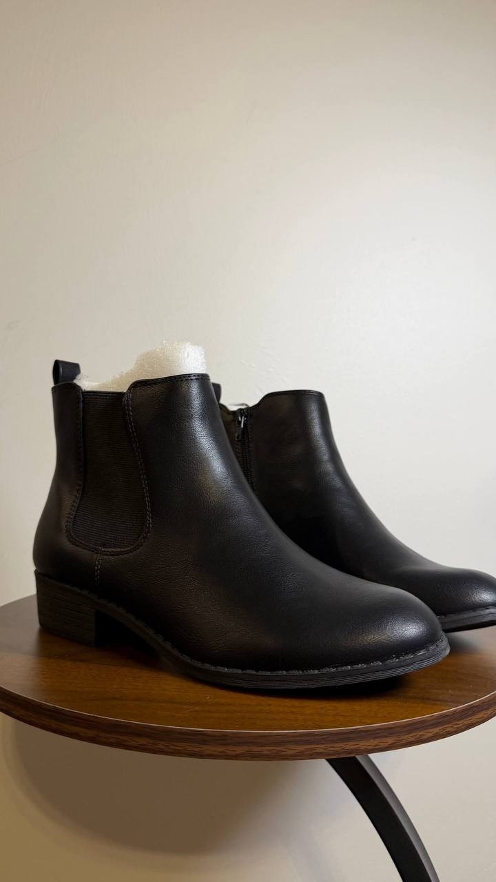 Style & Co Charlyy Booties 9M Black Block Heel Almond Toe Zip NIB msrp$49.99