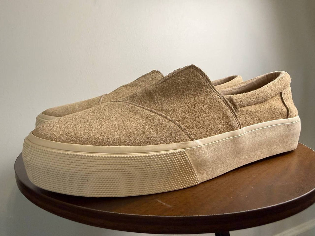 TOMS Alpargata Platform Flats – Size 11W –Oatmeal–New Without Box-Minor Dirt-$79