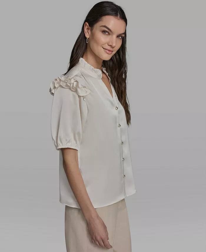 Karl  Lagerfeld  Paris  Women’s  Blouse  Bisque  M  Pre‑Owned  Good  $99