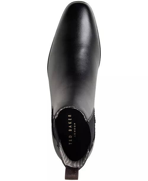 Ted Baker London Black Leather Slip‑On Boots 8M NIB MSRP $190