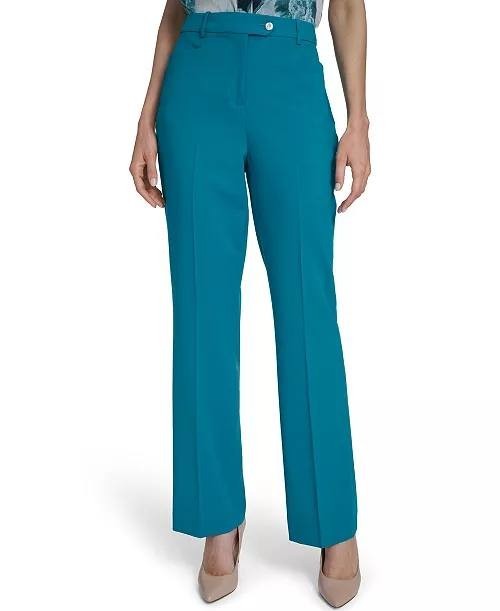 Calvin Klein Women’s Wide‑Leg Mid‑Rise Pants Petrol 12 NWT $109