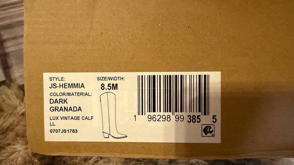 Jessica Simpson Hemmia Boots 8.5M Dark Granada Faux Leather NIB msrp$179