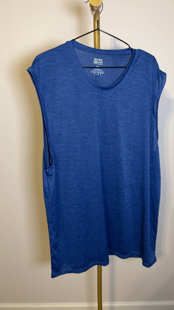 Kick Start Gear Men’s Moisture‑Wicking Wrinkle‑Free Muscle Tee Blue 3X NWOT $60