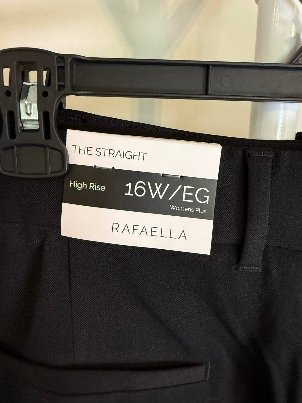 Rafaella Plus Size Straight‑Leg Ankle Pants – Size 16 – Black – NWT – $89