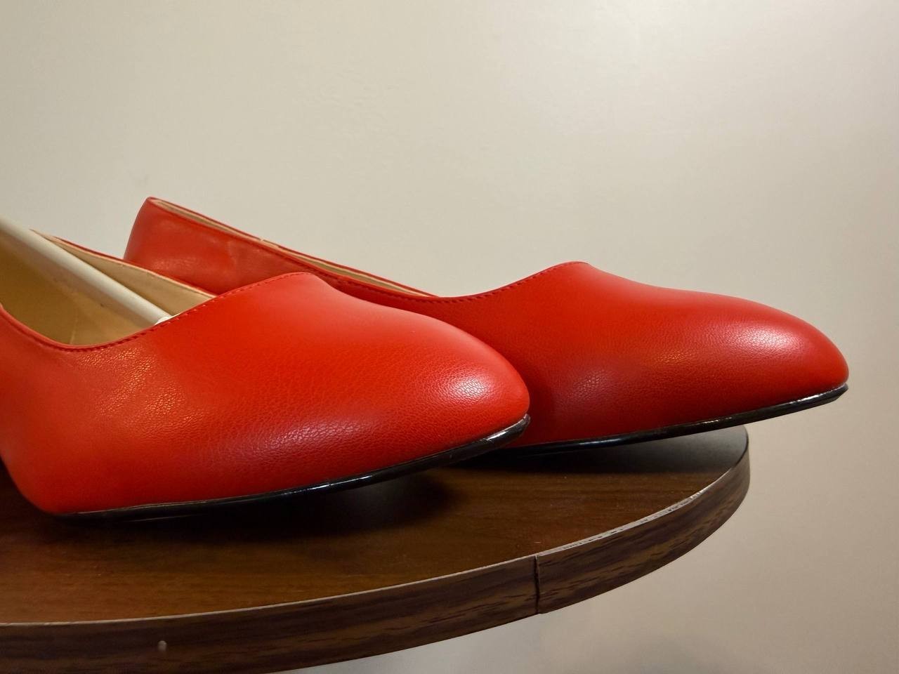 Journee Collection Saarii Slip‑On Block Heel Pumps – Red – Size 11W – NIB
