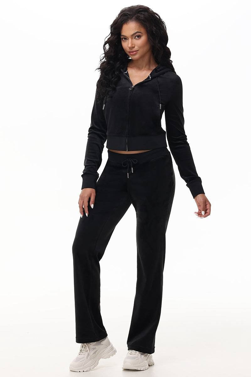 Juicy Couture OG Big Bling Velour Zip Hoodie Black Size S NWT $119