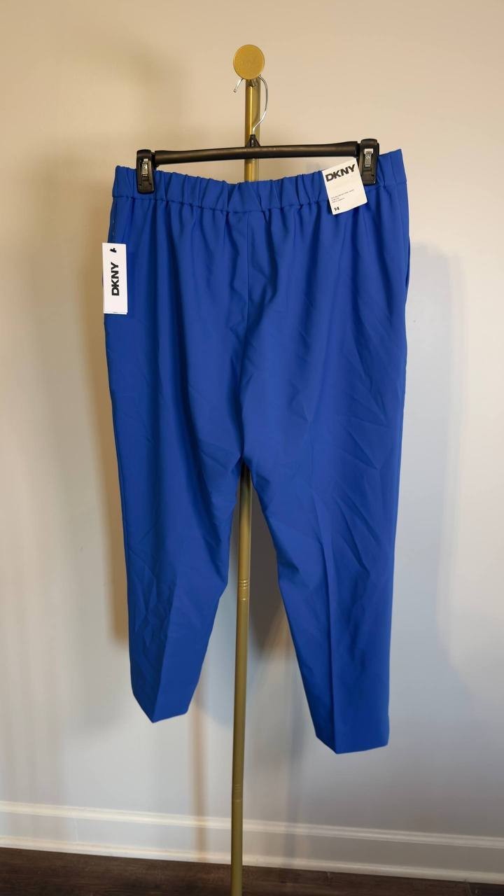 DKNY Straight Leg Ankle Crop Pants Cadet Blue 14 NWT $99