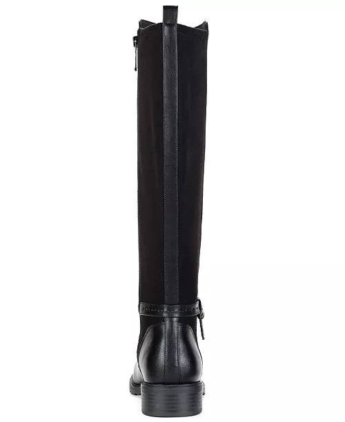 Style & Co Verityy Block Heel Boots Black 6.5M Microfiber Man‑Made $99.90 NWB