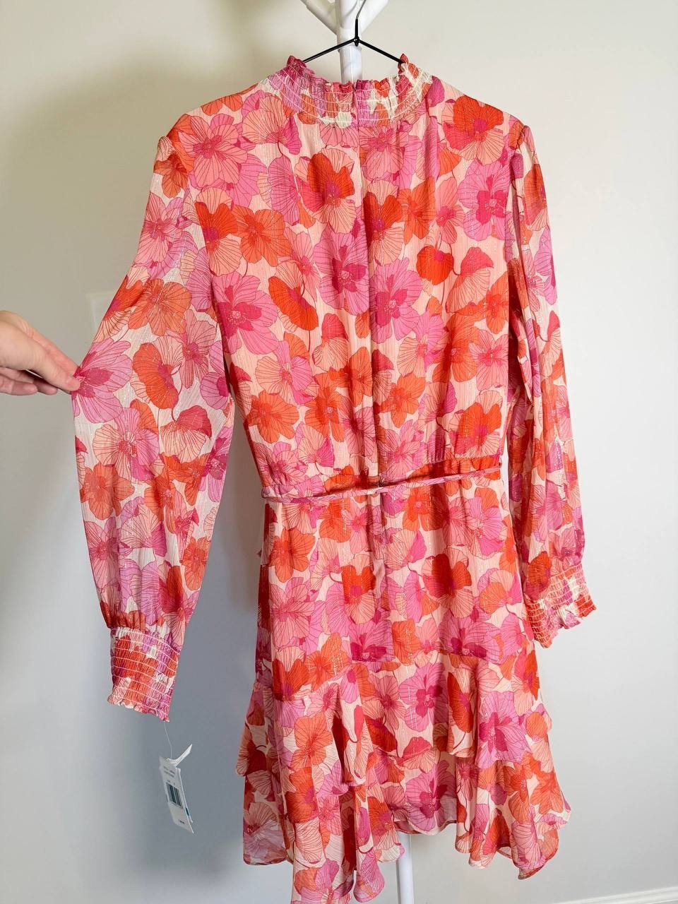 Gabby Skye Floral Ruffle High-Neck Dress – Size 16 – NWT – $49.99