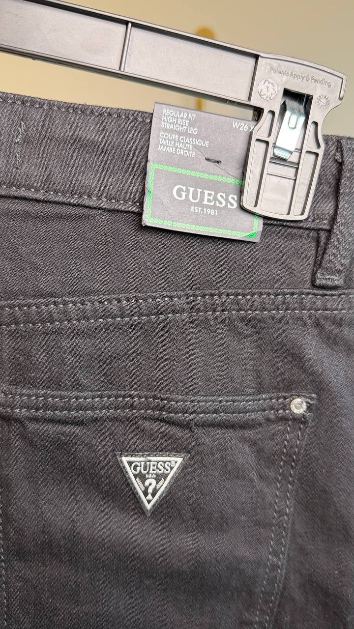 Guess 80s Straight Leg Jeans Black 26x30 NWT $108