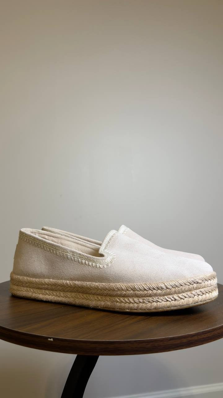 TOMS  Carolina  Espadrille  Sneakers  Soft  Grey  Suede  8  New  With  Box  $95