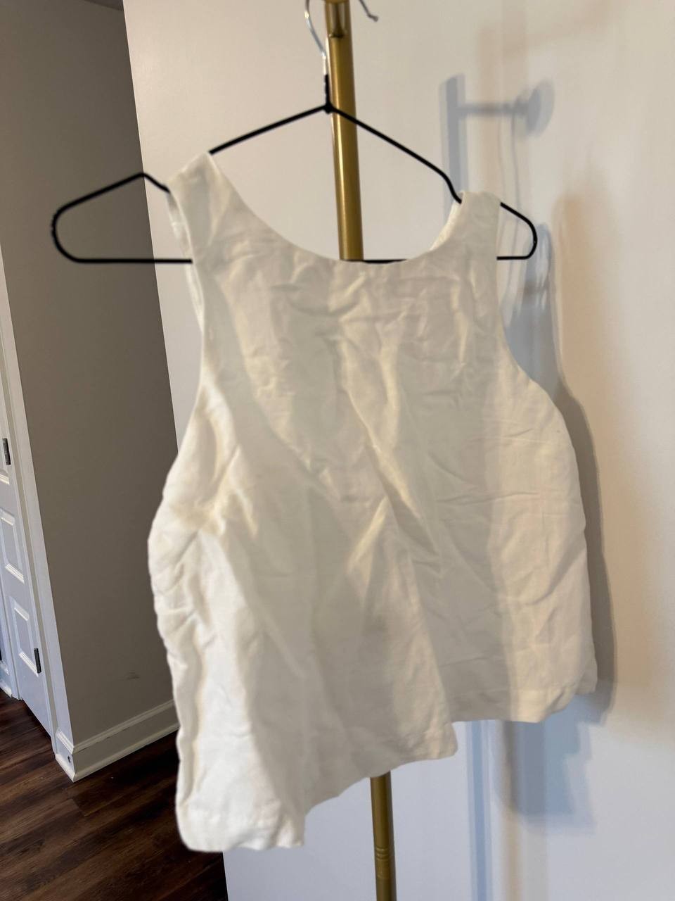 French Connection Birdie Linen Swing Top White size 6 NWT Summer Chic msrp$98