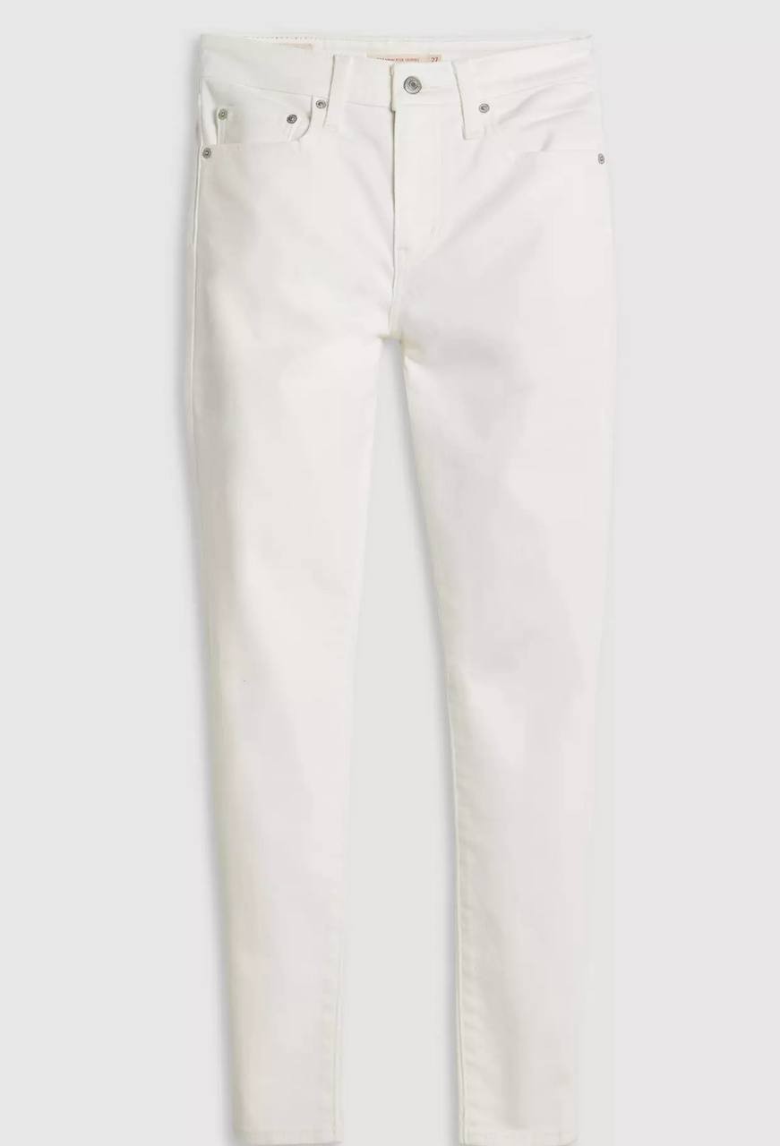 Levi's 721 High-Rise Skinny Ankle Jeans White Women 30x30 NWT Stretch Denim