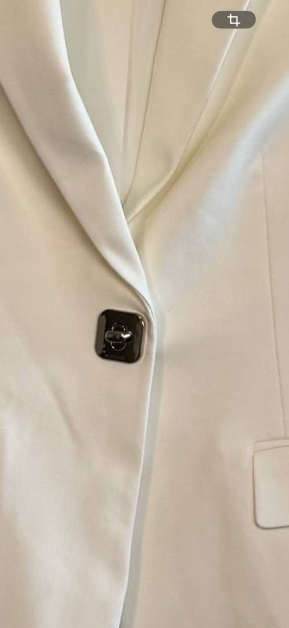 Calvin Klein One‑Button Shawl Collar Suit Jacket Cream 4P NWT $159