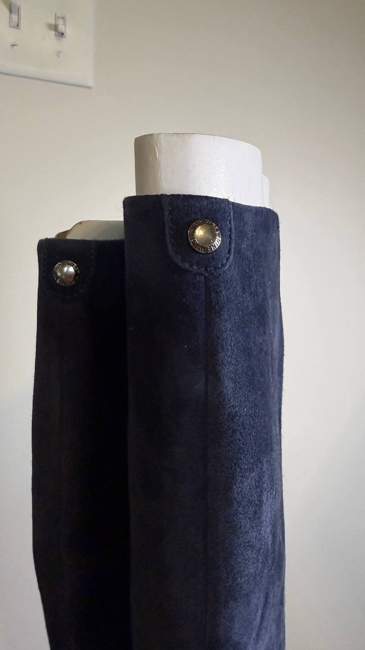 Nine West Kimdee Boots 7.5M Dark Blue Suede Tall Stiletto Dress NIB msrp$269
