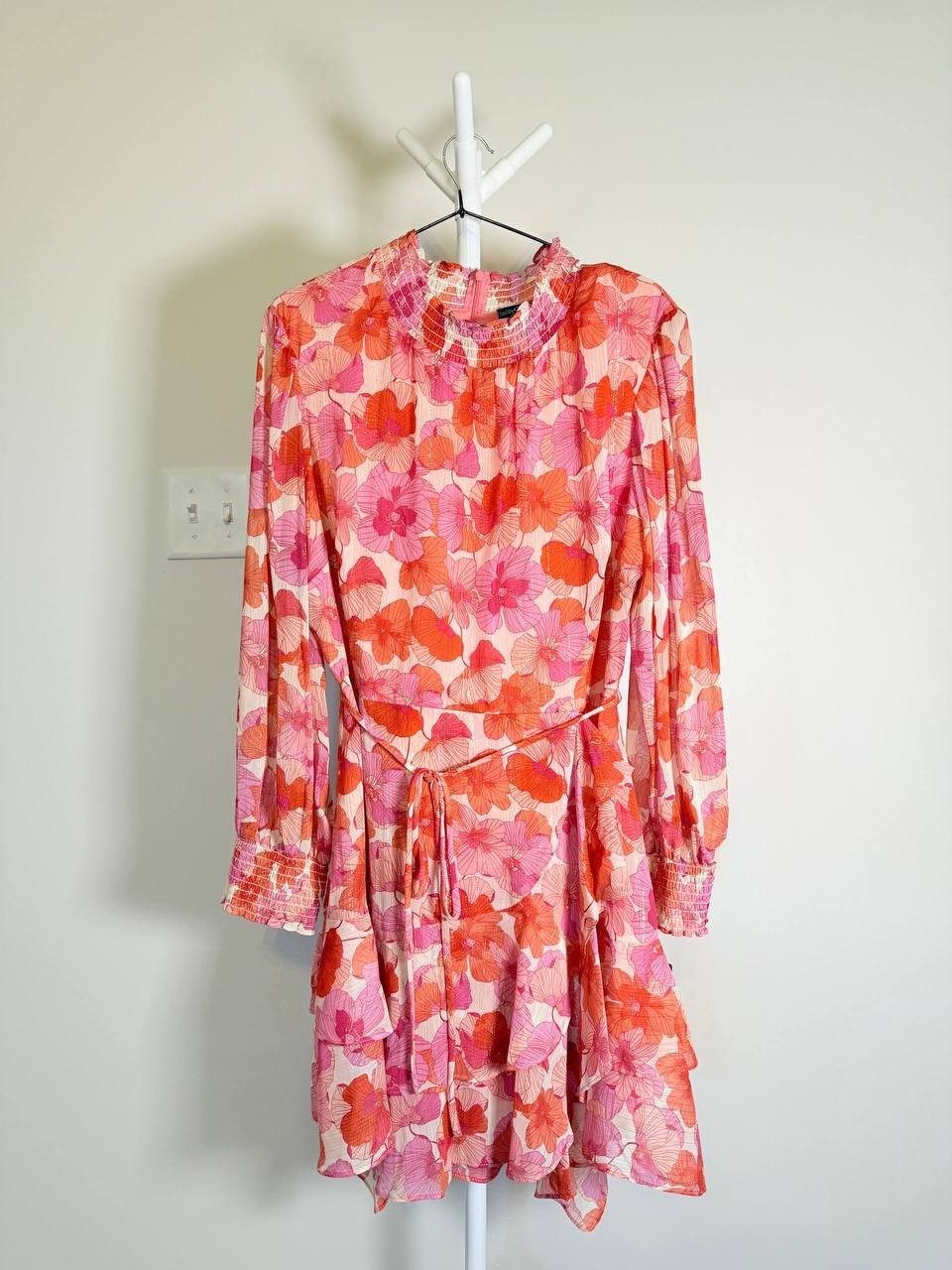 Gabby Skye Floral Ruffle High-Neck Dress – Size 16 – NWT – $49.99