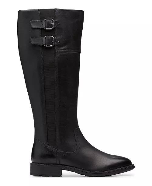 Clarks  Adalynn  Hope  Boots  Black  Leather  6M  New  With  Box  $199