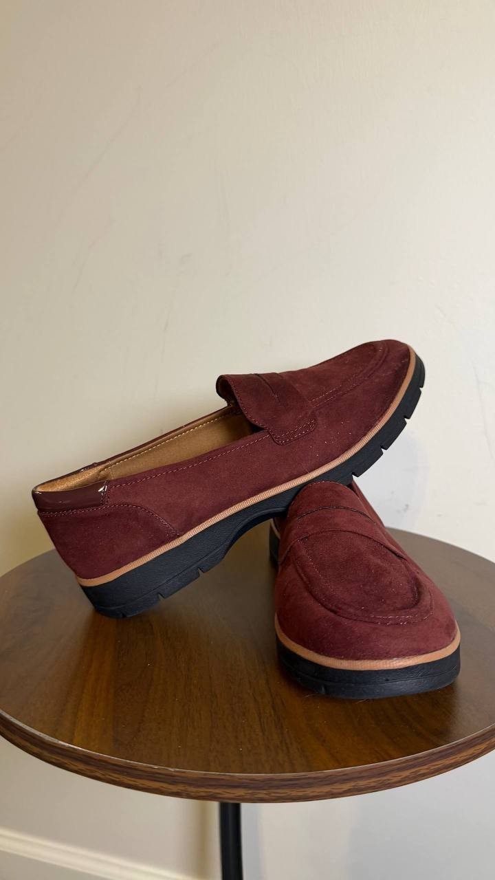 Dr. Scholl’s Women’s Nice Day Lug Sole Loafers Wine 7.5 New With Box $95