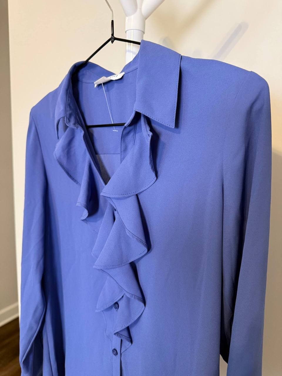 Calvin Klein Petite Ruffle‑Front Long‑Sleeve Blouse – Size PS – NWT – $74