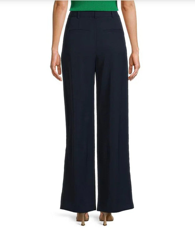 French Connection Harry Suiting High-Waisted Wide Leg Pants Black – Size 12