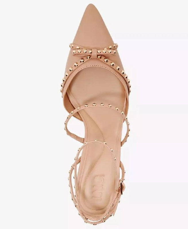 INC Gyda Pumps 8M Sweet Nude Studded Pointed Toe Stiletto Heel NIB msrp$100