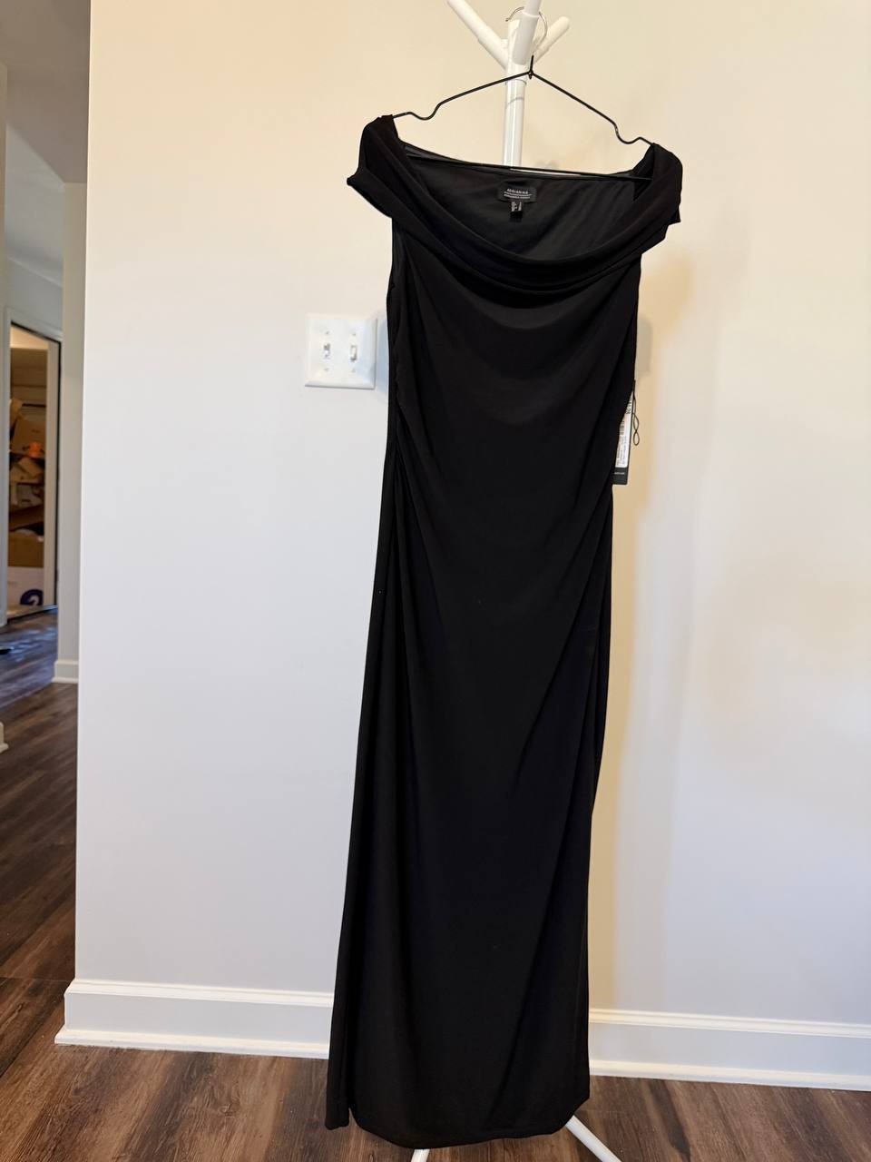 Adrianna Papell Matte Jersey Long Black Dress – Size 6 – NWT – $229