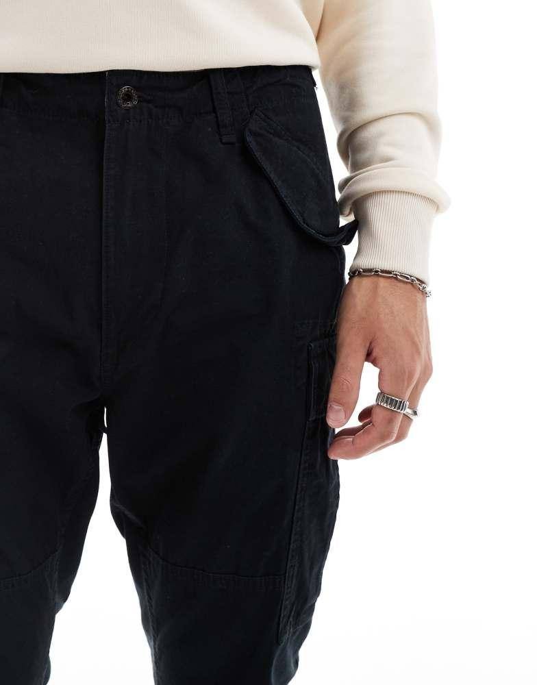 Polo Ralph Lauren Men’s Slub Canvas Slim Fit Cargo Trousers Black 44B/32 $238 NW