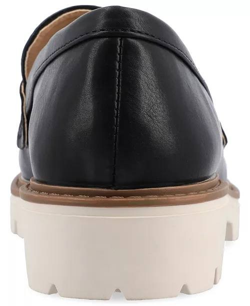 Journee Kenly Loafers 8.5 Black Lug Sole Slip‑On Croc Accent NIB msrp$85.99