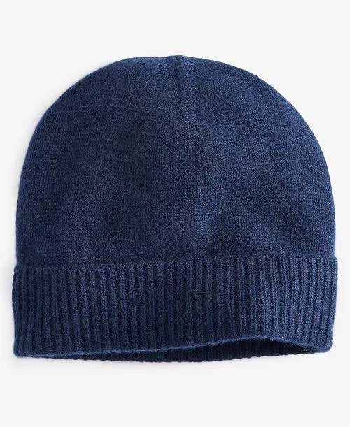 Charter Club Women’s 100% Cashmere Beanie Admiral Navy One Size NWT $79.50