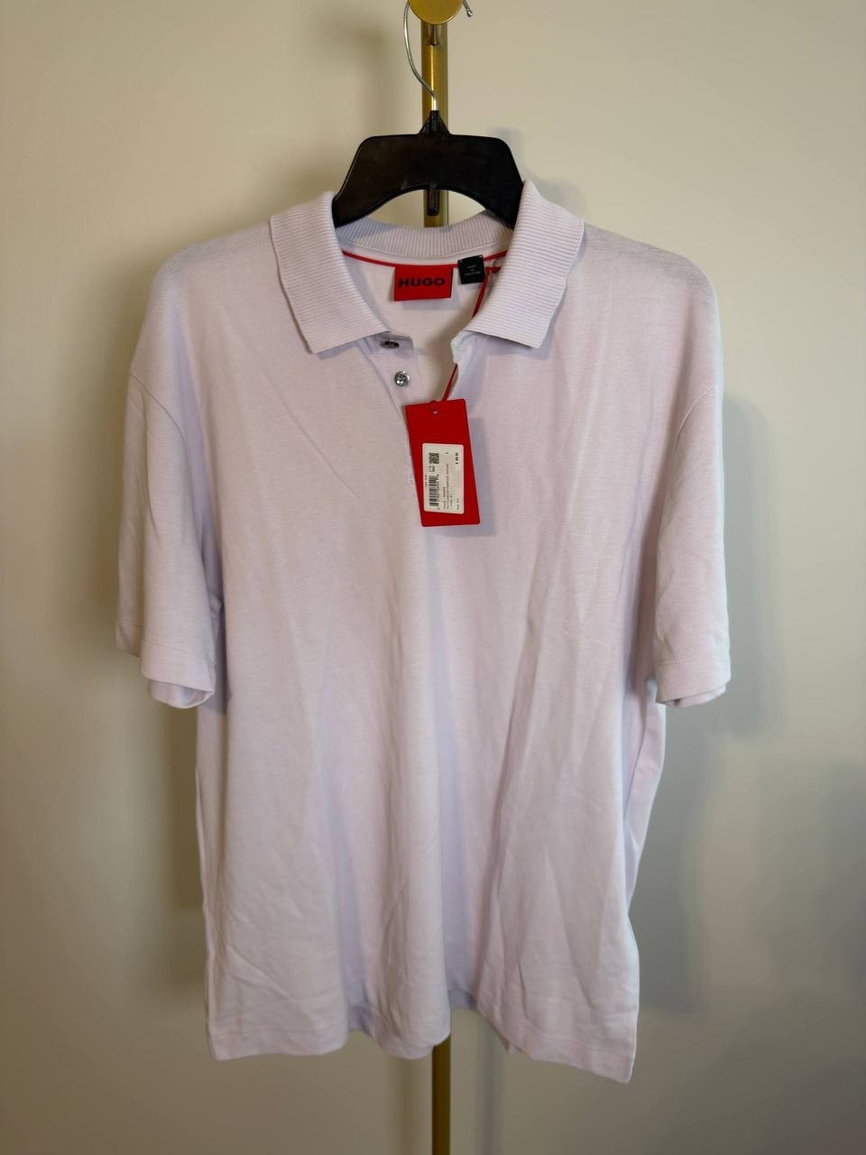 HUGO Hugo Boss Dangula Relaxed Fit Logo Polo Shirt White L NWT $98